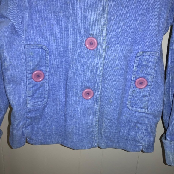 Bamboo Traders blue cotton blend Corduroy chore coat Sz L button front stretch - Picture 3 of 6